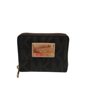 Michael Kors Brown Coated Canvas Monogram Wallet